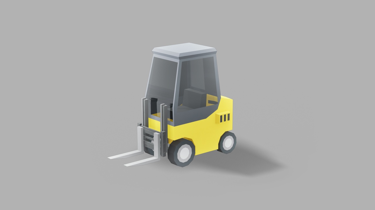Media 1 for listing Low Poly Stylized Forklift Truck–Vehicle 3D Model for Unreal Environment
