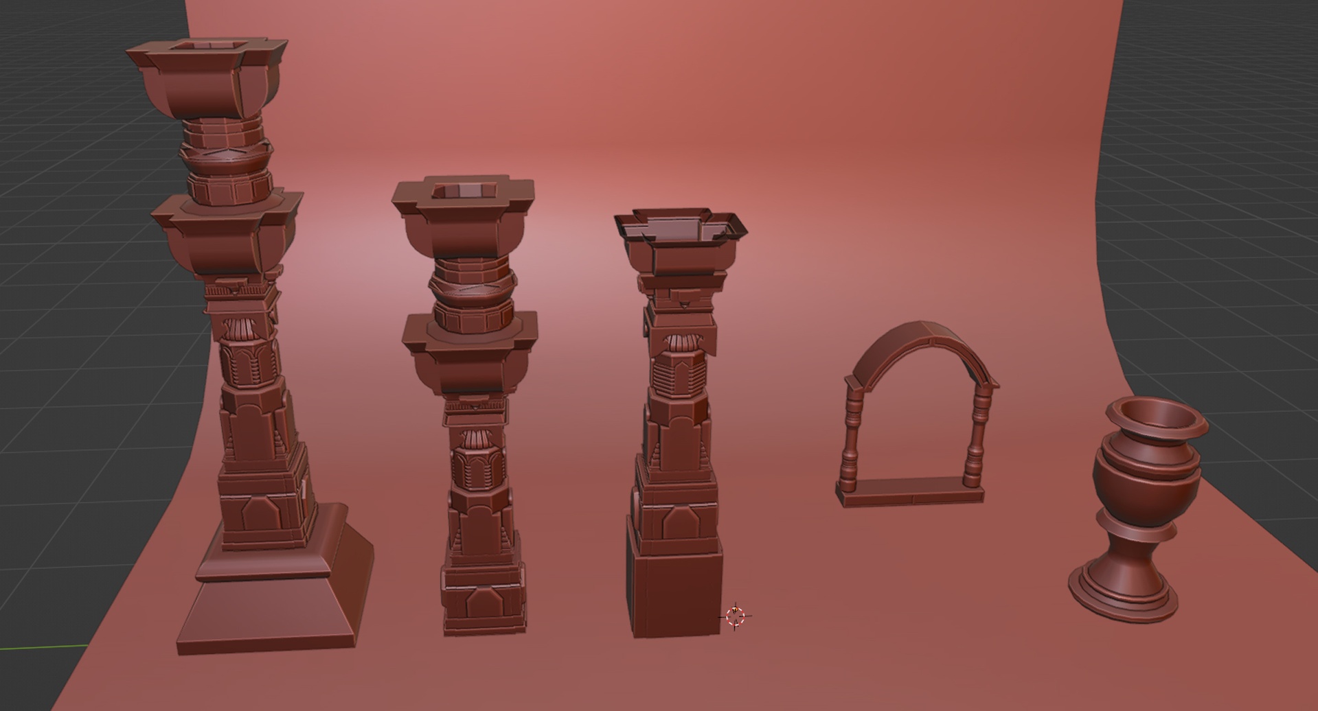 Media 1 for listing "Classical Architecture 3D Asset Pack β Ornate Columns, Archway & Decorative Vas