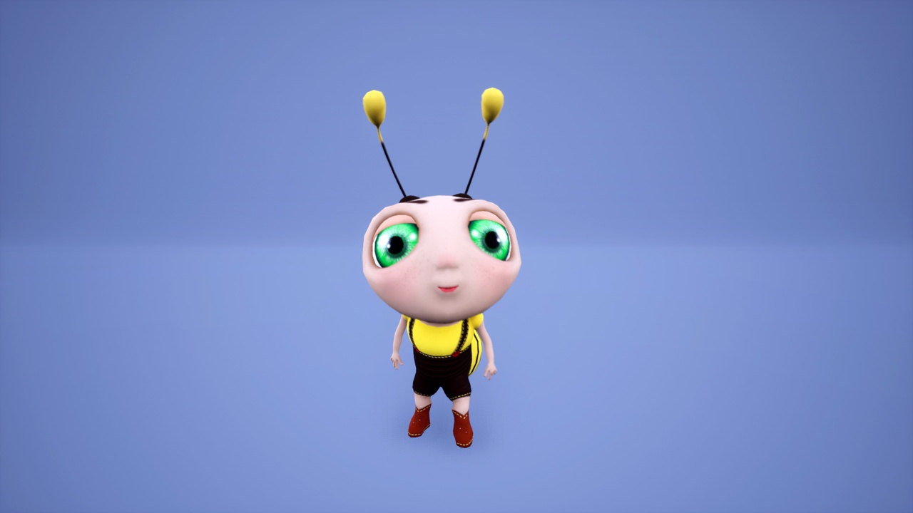 Media 1 for listing Stylized Bee Character Rigged Cartoon Style