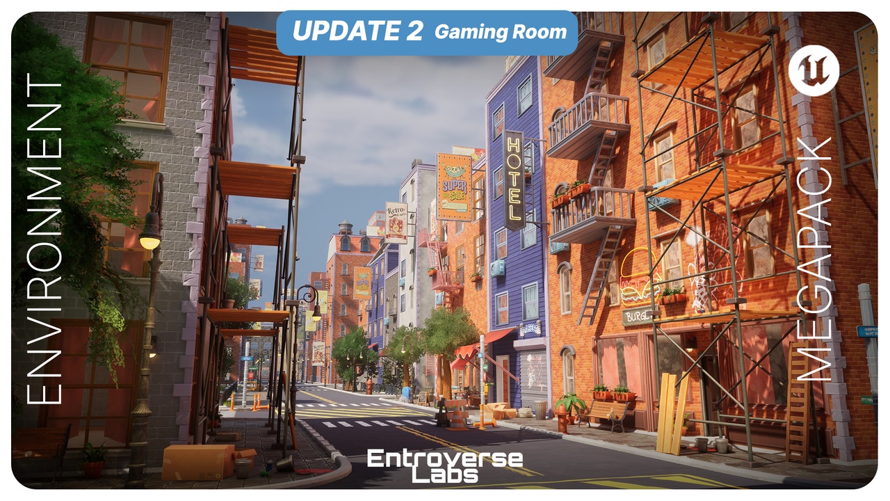 Stylized New York Megapack (Exterior + Interior, Cafe, Stylized, Modular NYC)