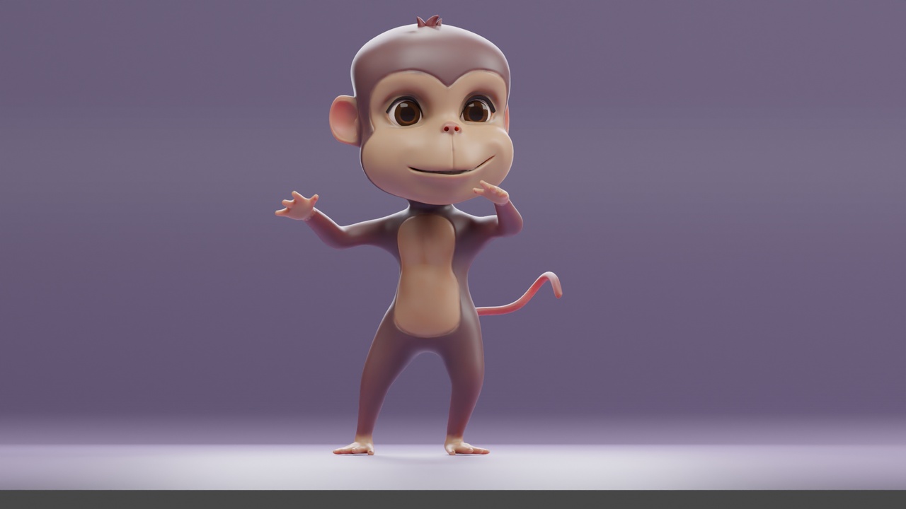 Media 1 for listing Cartoon Monkey Rigged and Animated