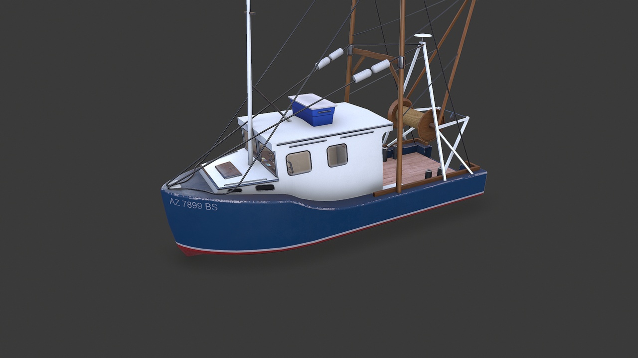 Media 1 for listing Small Fishing Boat 02 Low-poly PBR
