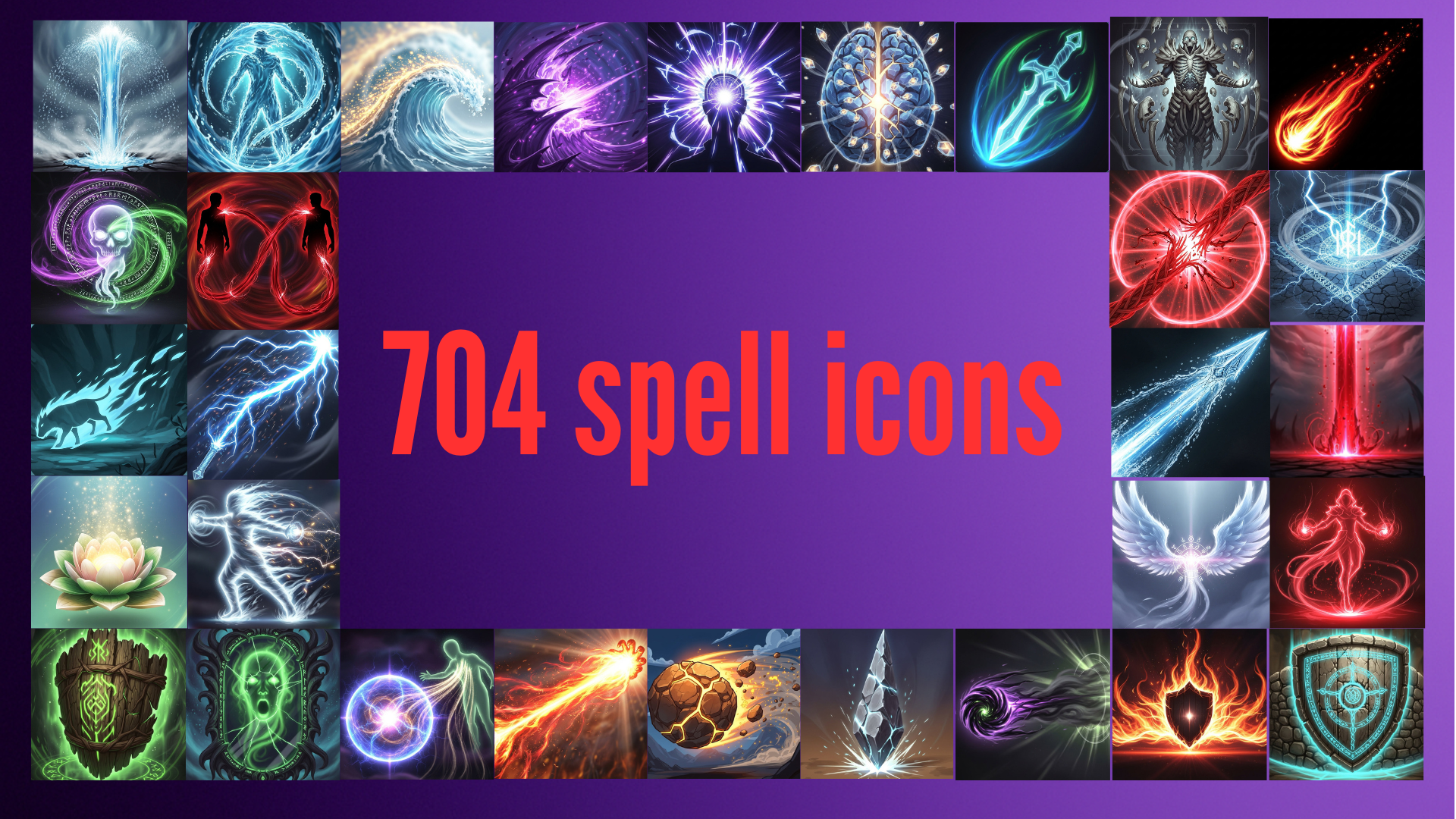 Pso2 Spells Icon 2D Spell Icons Mega Pack – 704 Abilities for Fantasy RPG Classes | Fab