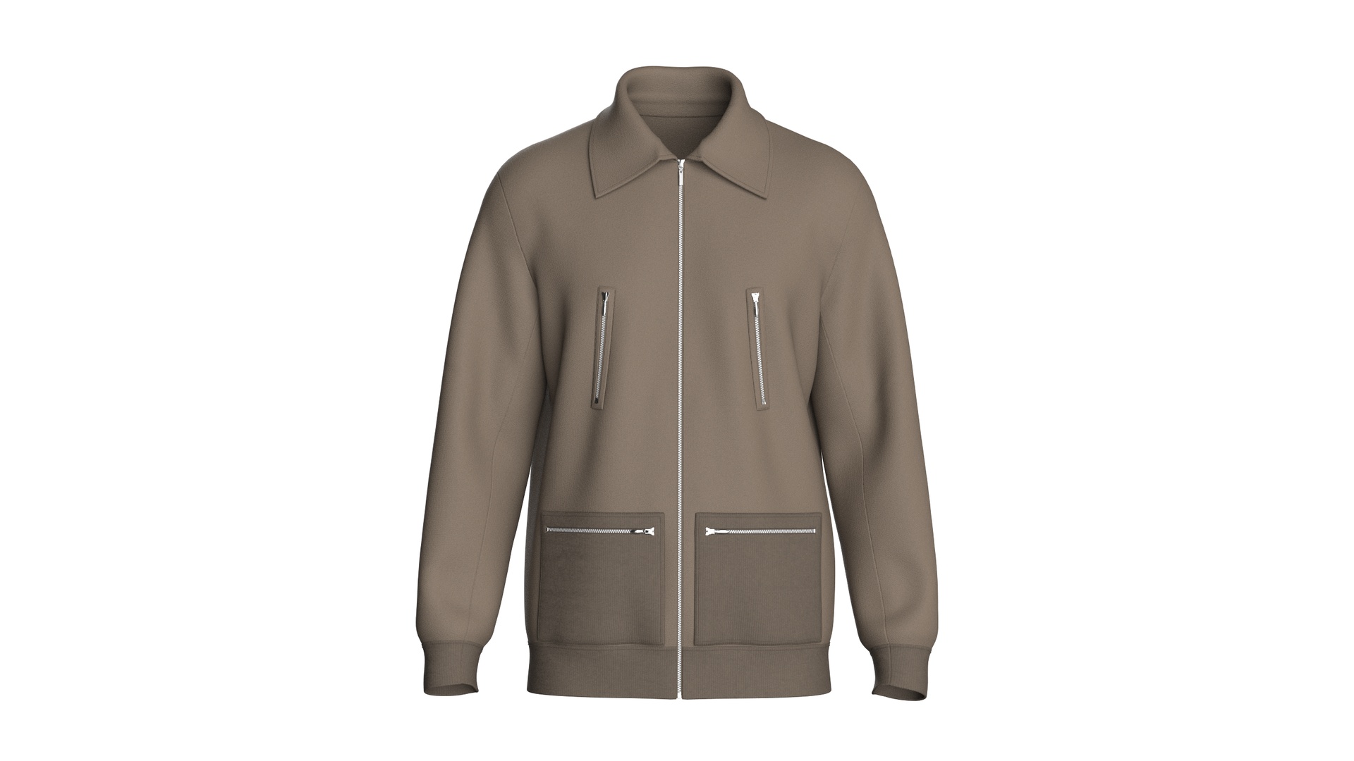 Media 1 for listing Men Collared Multi - Zip Jacket | High Poly