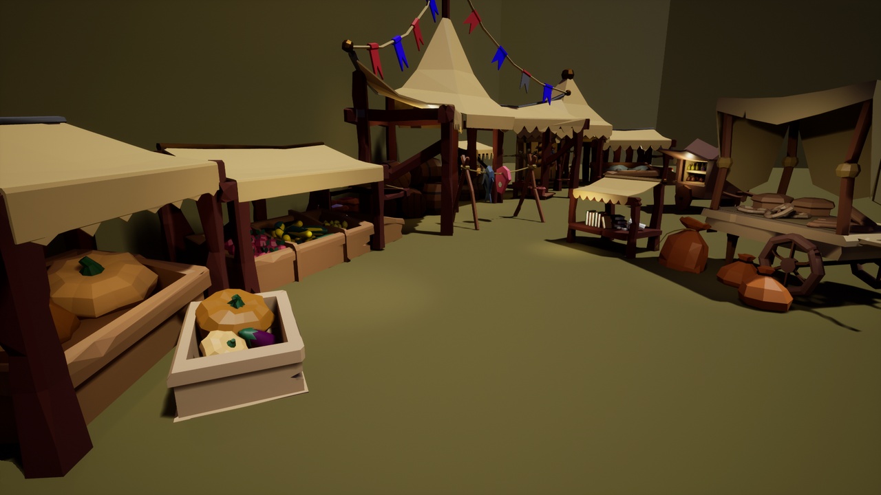 Media 1 for listing Low Poly Medieval Market Kit