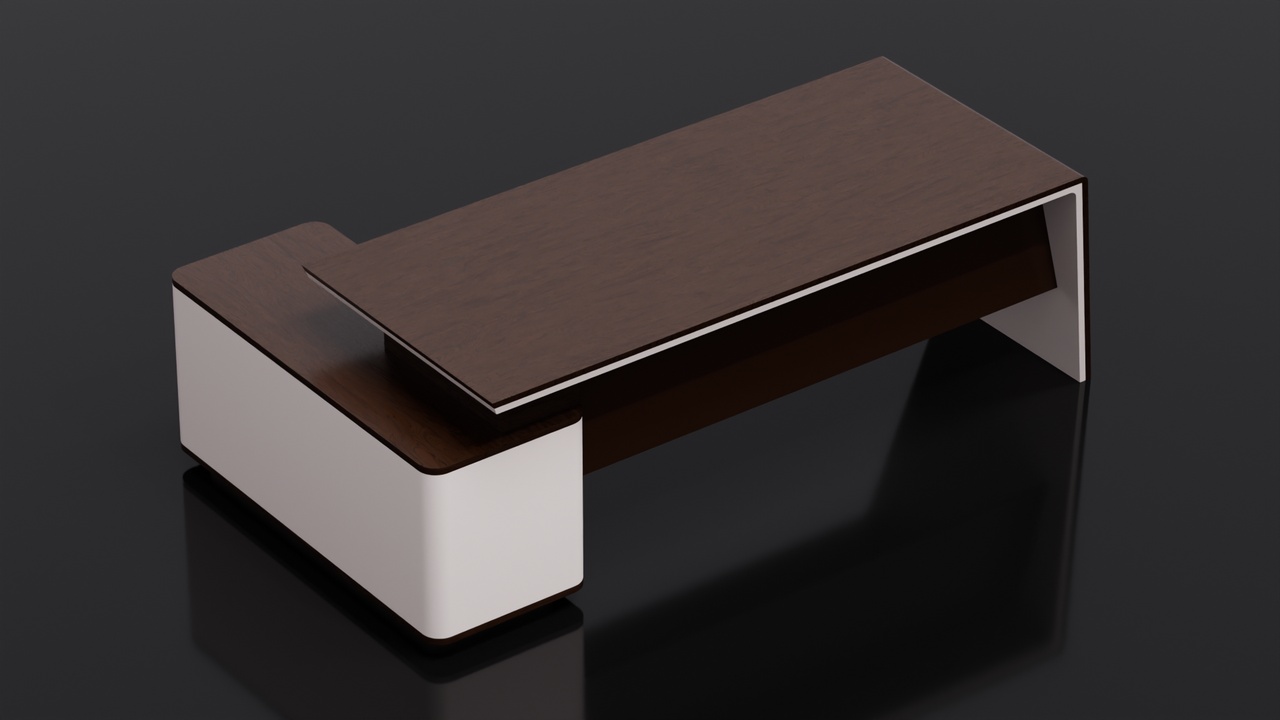 Media 1 for listing Sleek Modern Executive Desk with Integrated Side Storage