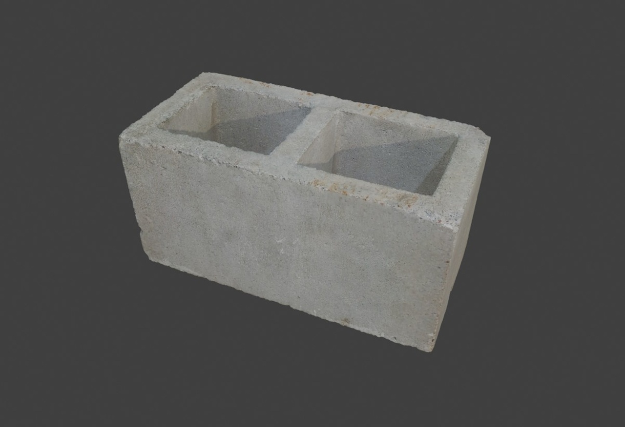 Standard Double Hollow Concrete Block - 3D Scan | Fab
