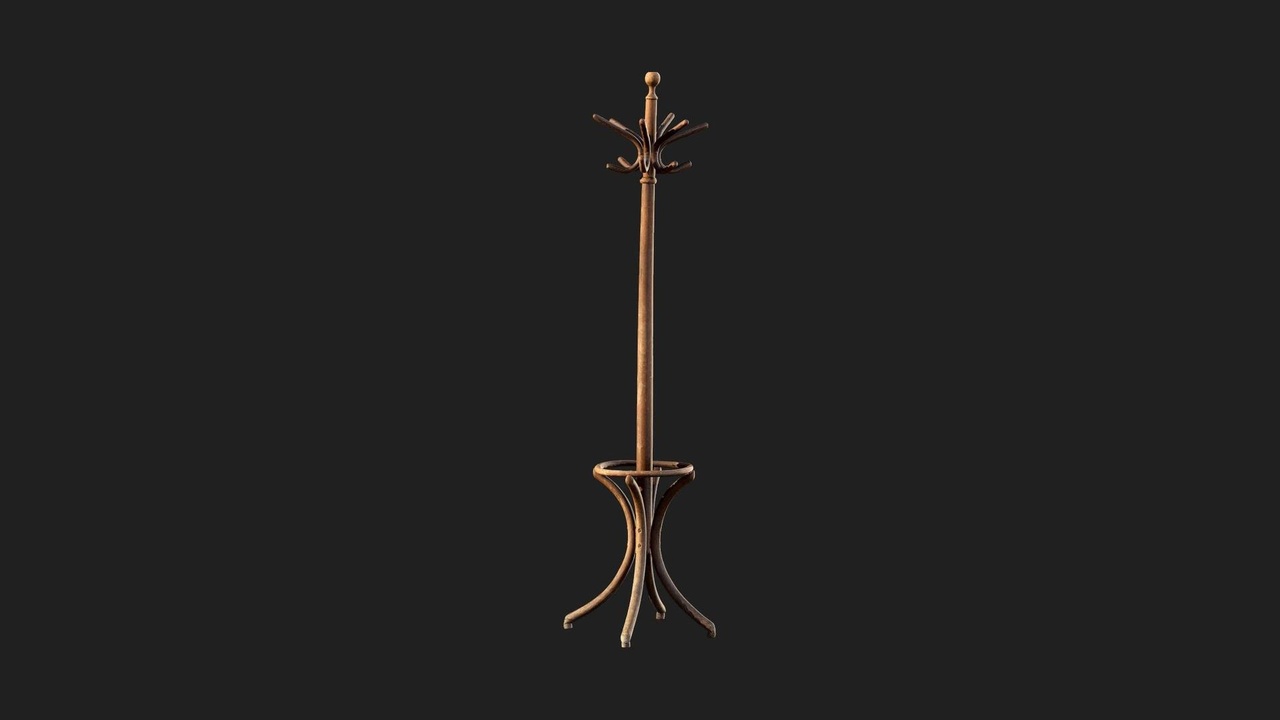 商品 Wooden Standing Coat Hanger 的媒体 1