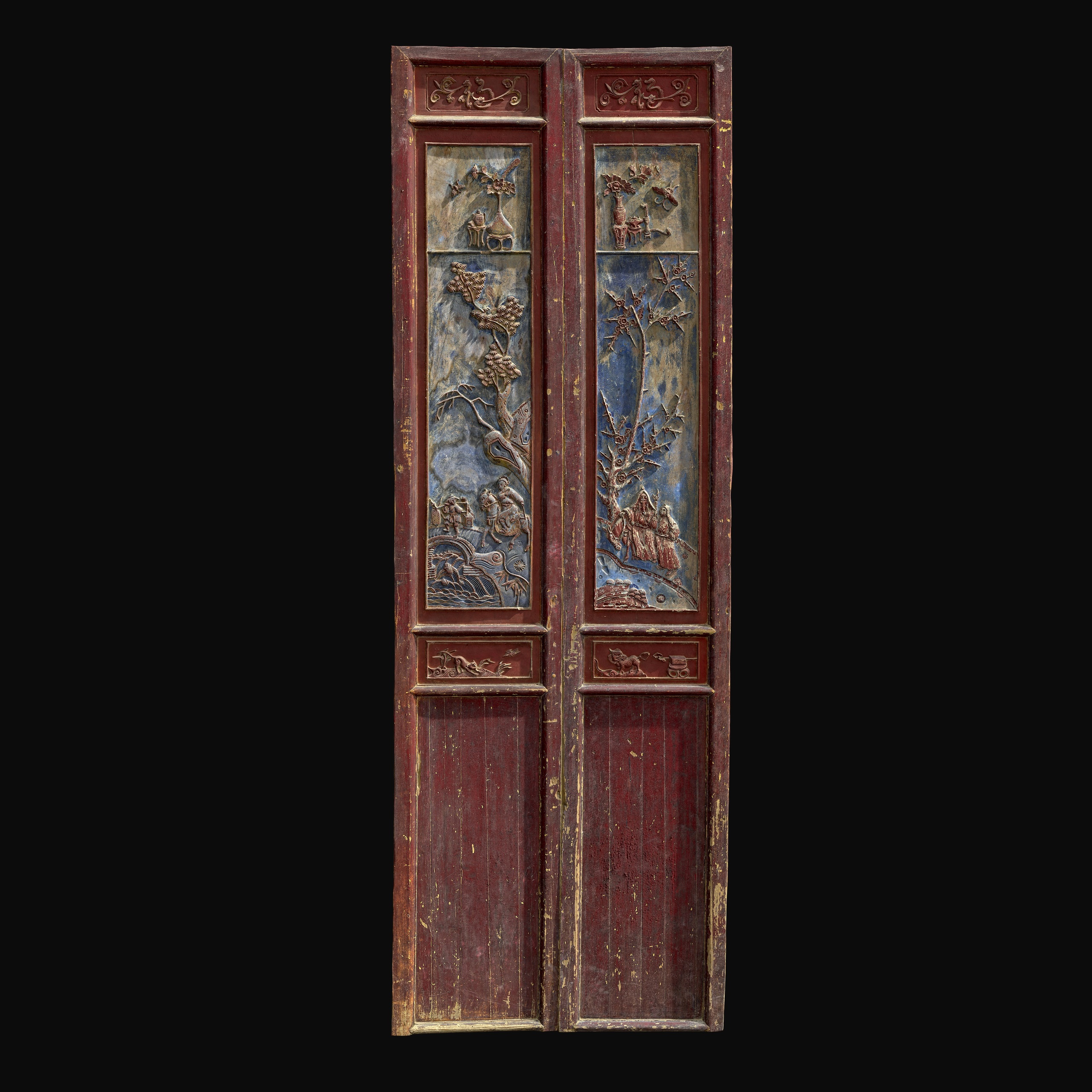 Media 1 for listing Carved scarlet wooden door