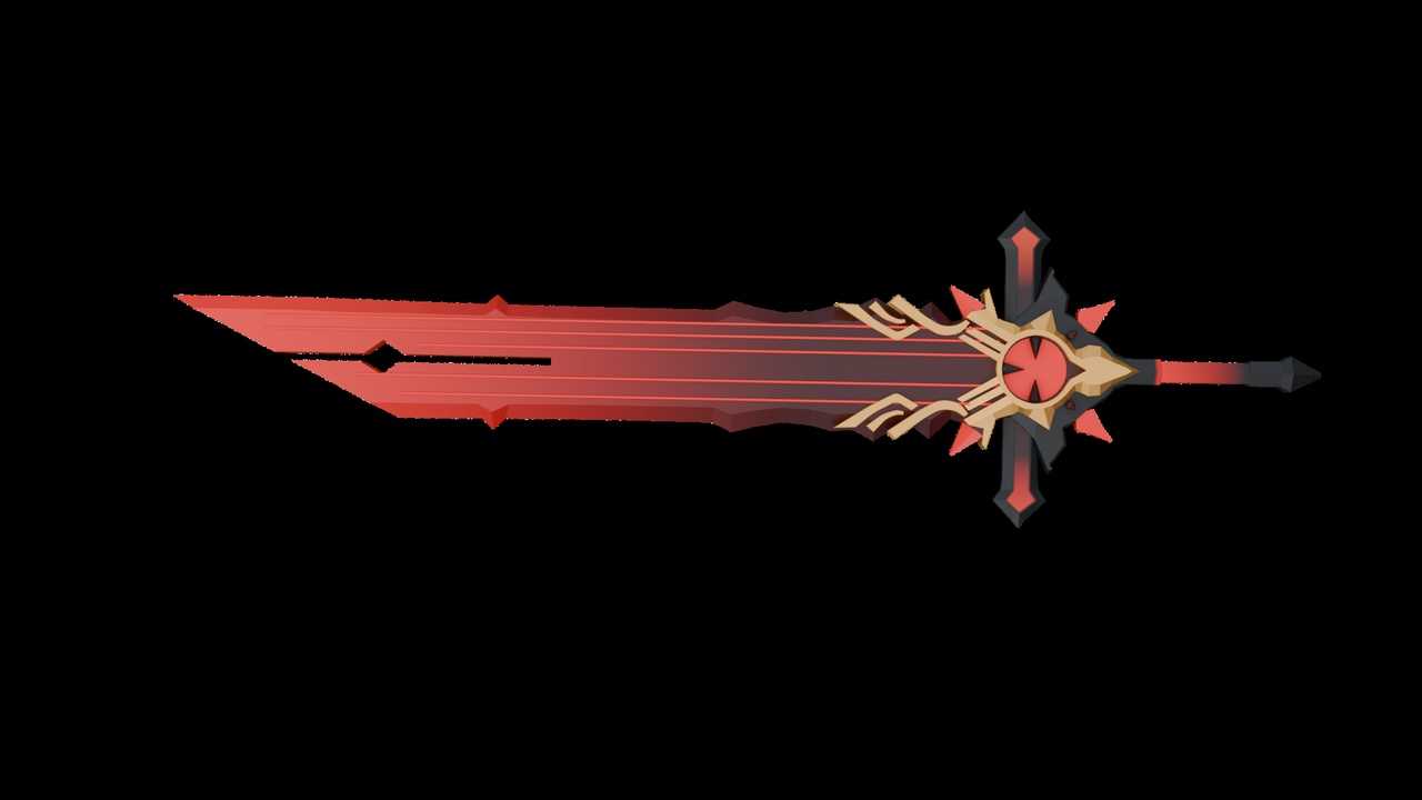 Media 1 for listing Low poly Sword red
