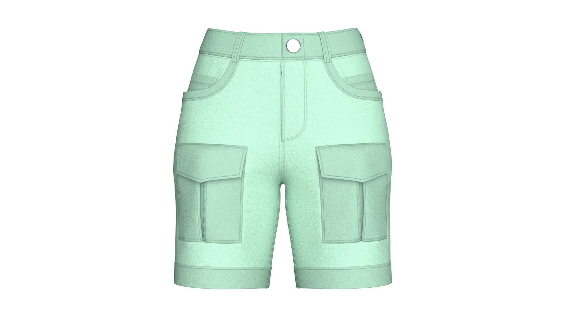 Media 1 for listing Girls High - Rise Flap Cargo Pocket Shorts | High Poly