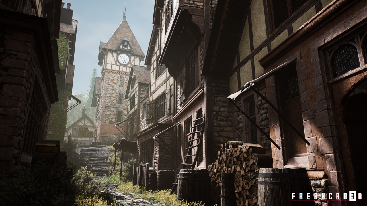 Media 1 for listing Medieval Street Pack (Medieval Town, Medieval , Medieval Clock Tower )