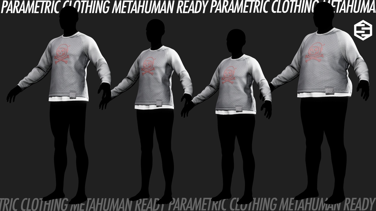 File multimediali per l'articolo Sweatshirt Skull- Parametric Clothing: 1