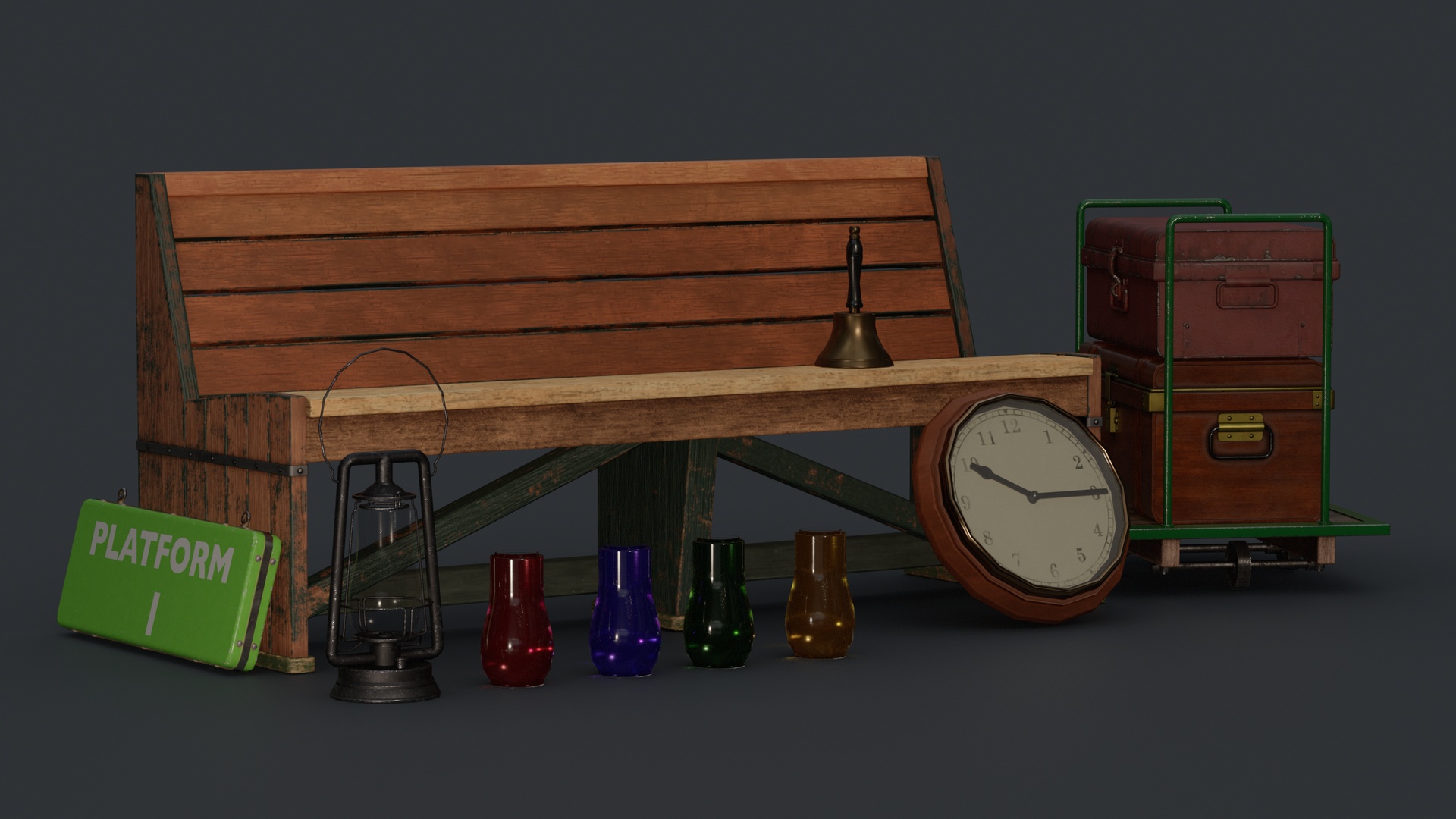 Media 1 for listing Vintage Railway Station Props Pack (1920–1940)