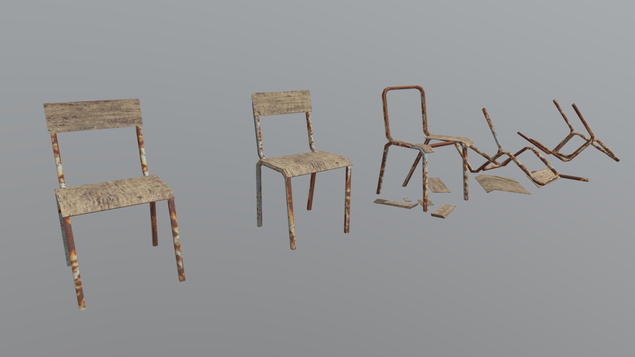 Media 1 for listing PSX PS1 Rusty School Chairs Asset Pack