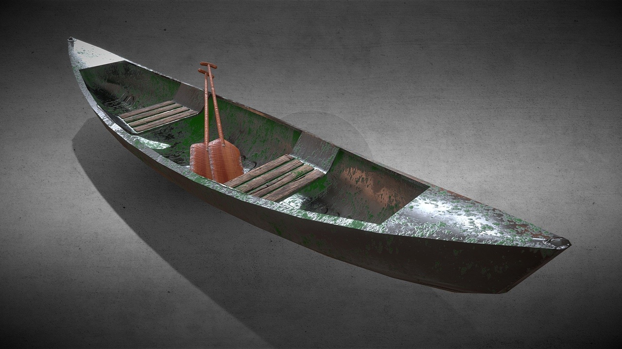Media 1 for listing Mossy Metal Canoe