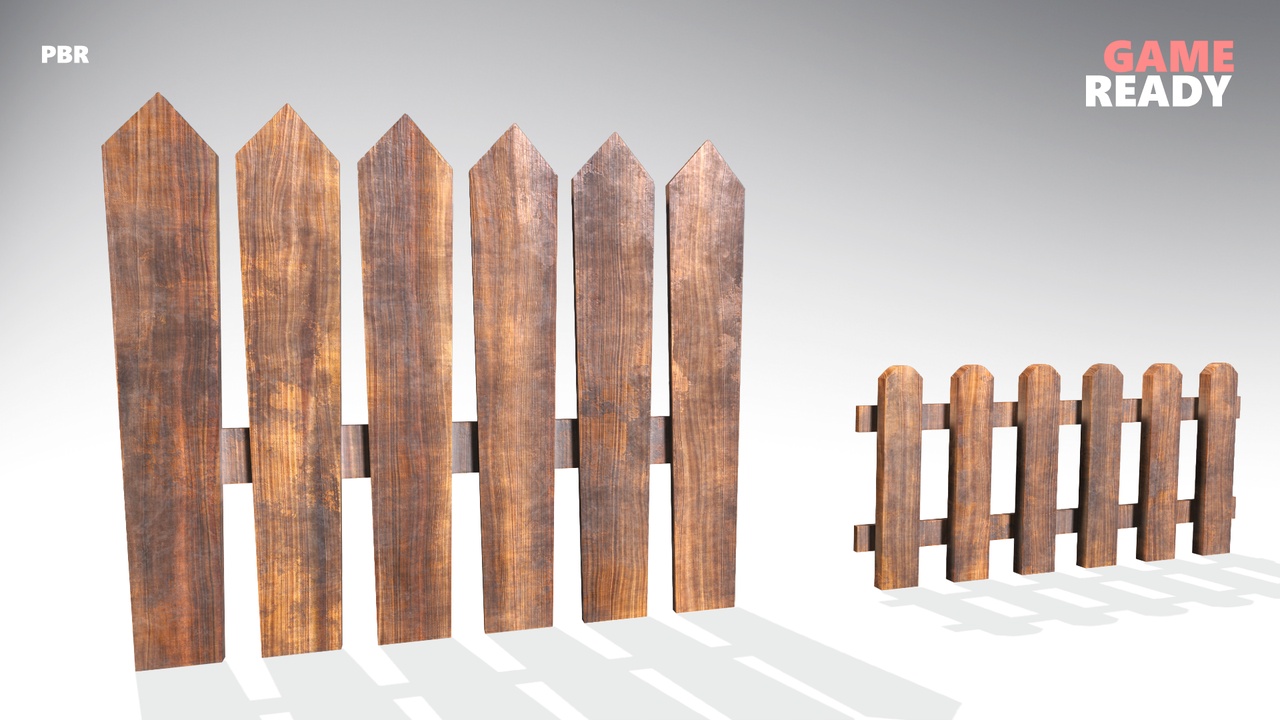Media 1 for listing Wooden Fences PBR - Modular - Version 4