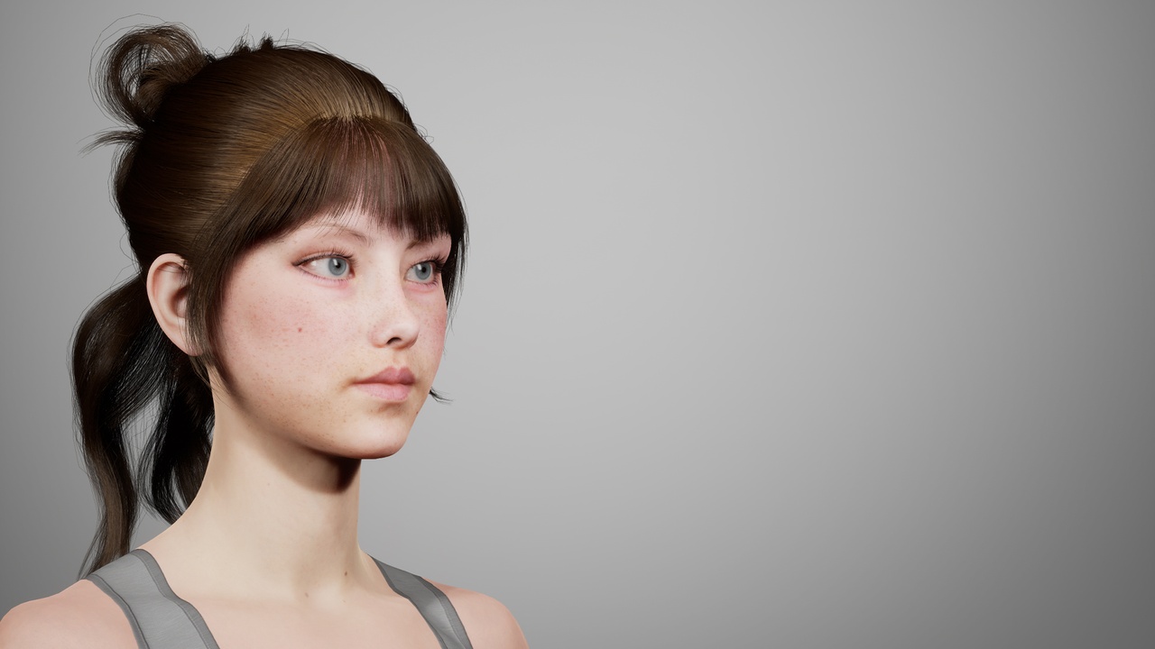 Media 1 for listing MetaHair 229- Groom hair for Metahumans - With low lowpoly version