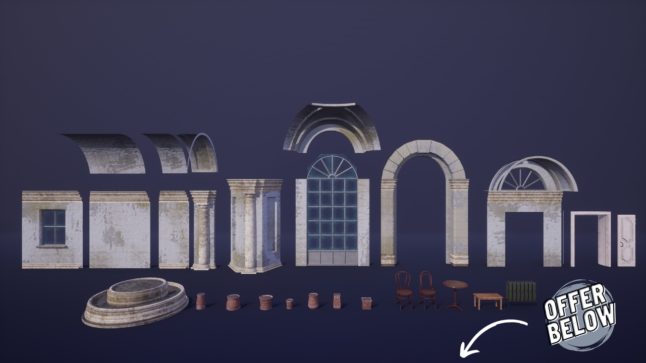 Media 1 for listing [Modular Build Kit] (Cafe Props, Restaurant Props, Foliage, Furniture Props)