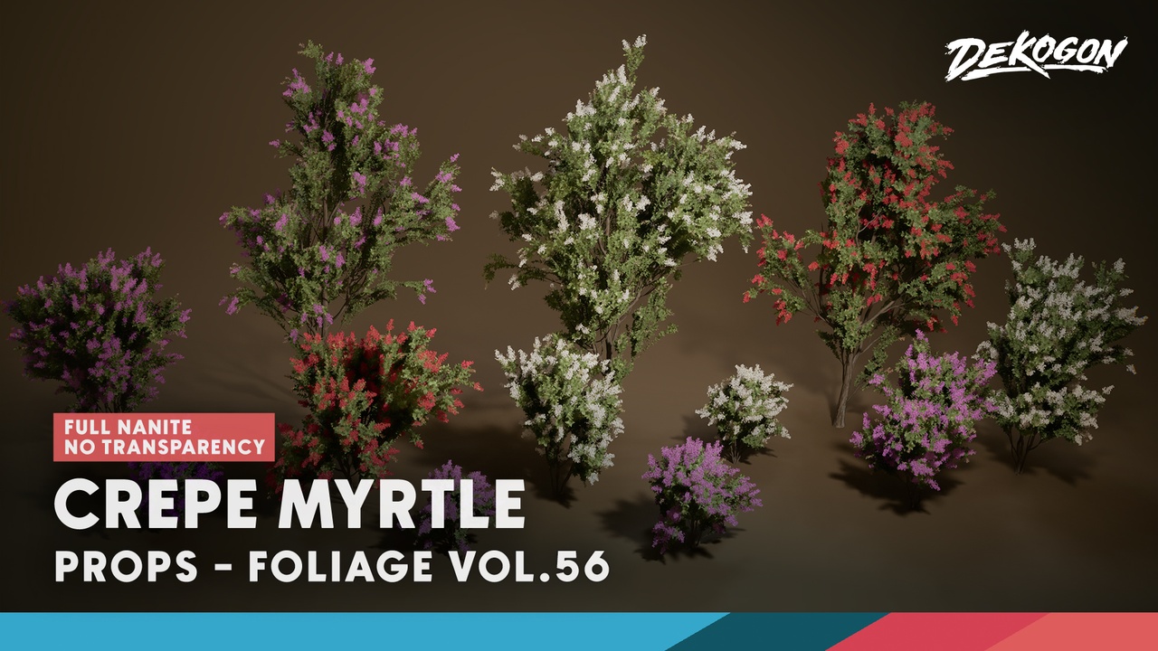 Media 1 for listing Foliage VOL.56- Crepe Myrtle (Nanite + Low Poly)