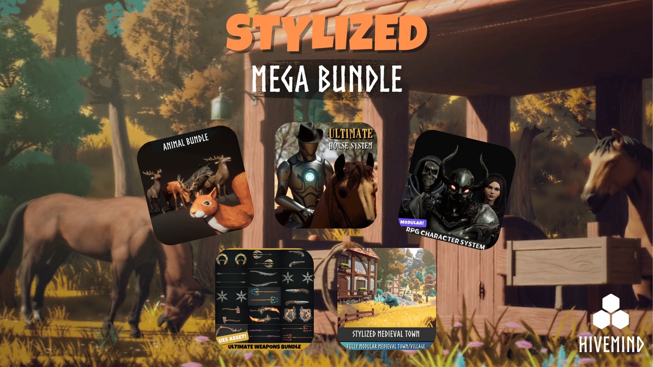 Media 1 for listing Stylized Game Mega Bundle (Stylized Town, Stylized Horse, Stylized Animals)