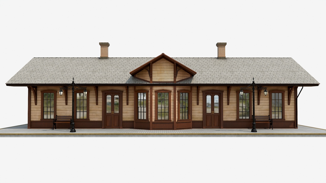 Media 1 for listing Vintage Wooden Train Station