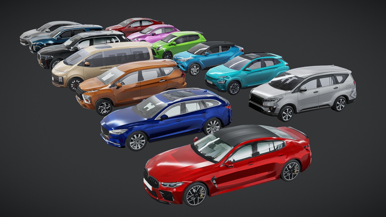 Media 1 for listing Lowpoly Customizable Car Pack