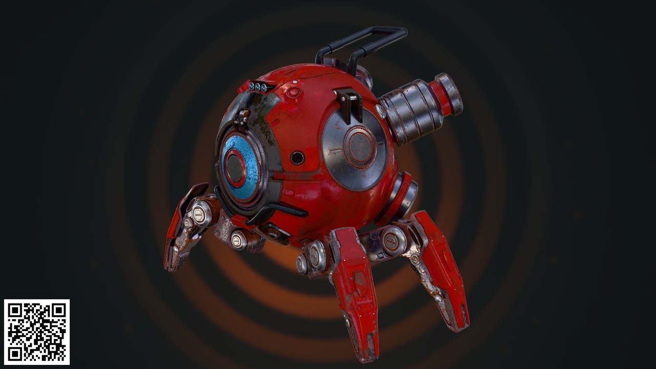 Media 1 for listing Sci-Fi Spherical Robot Drone