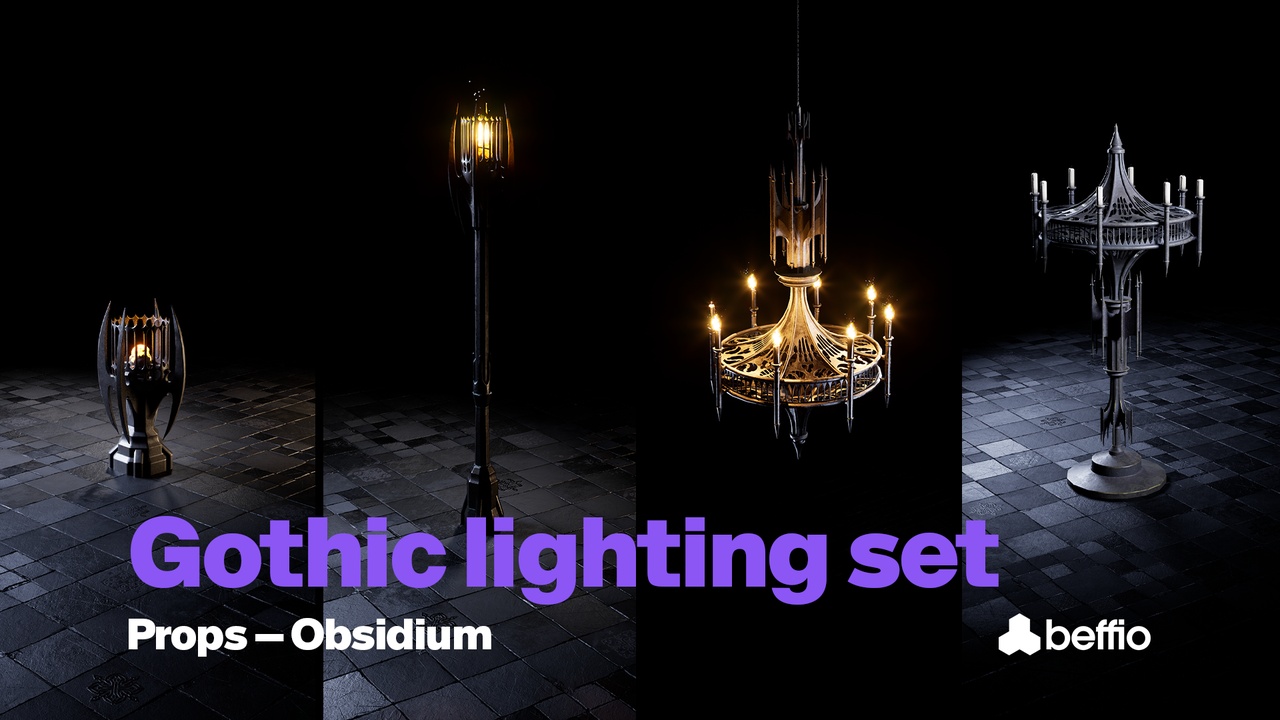 Media 1 for listing Gothic Lighting Set