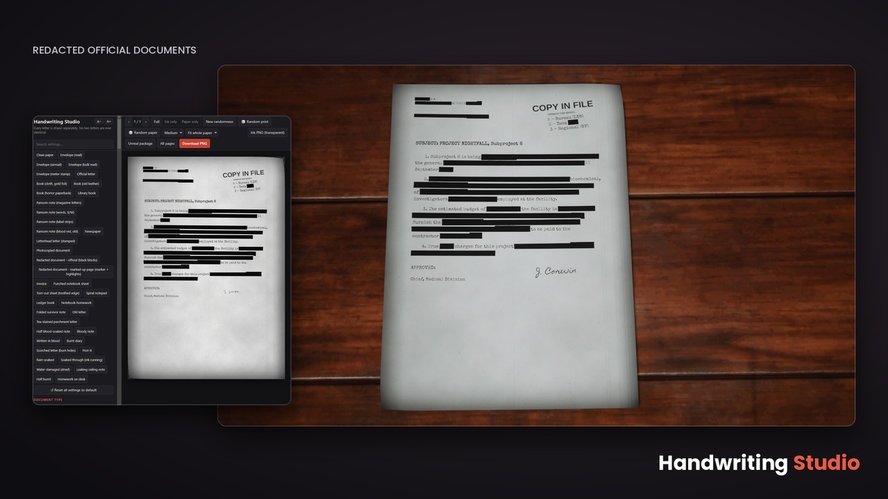 Media 1 for listing Handwriting Studio-– Notes, Documents & Books Generator