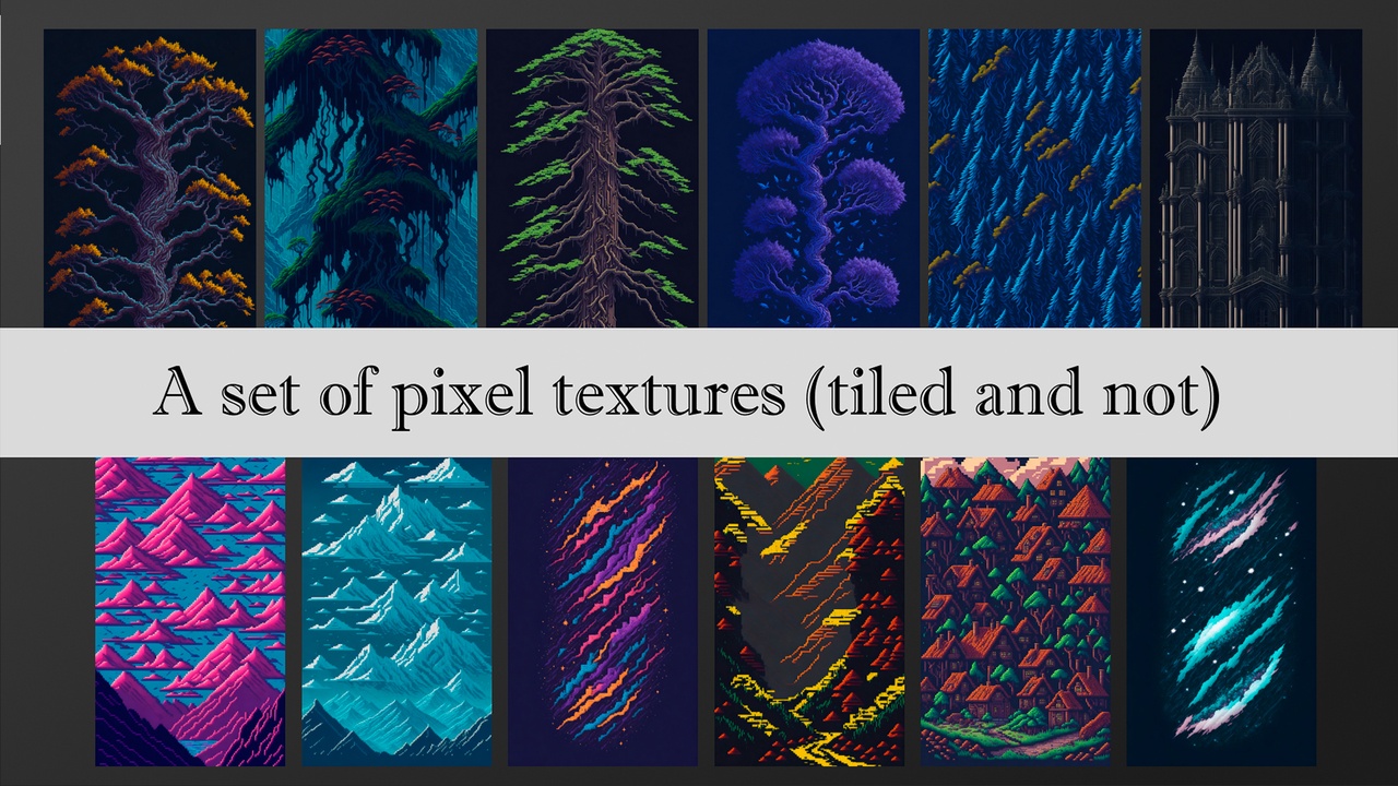 Media 1 for listing 80 vertical pixel art textures