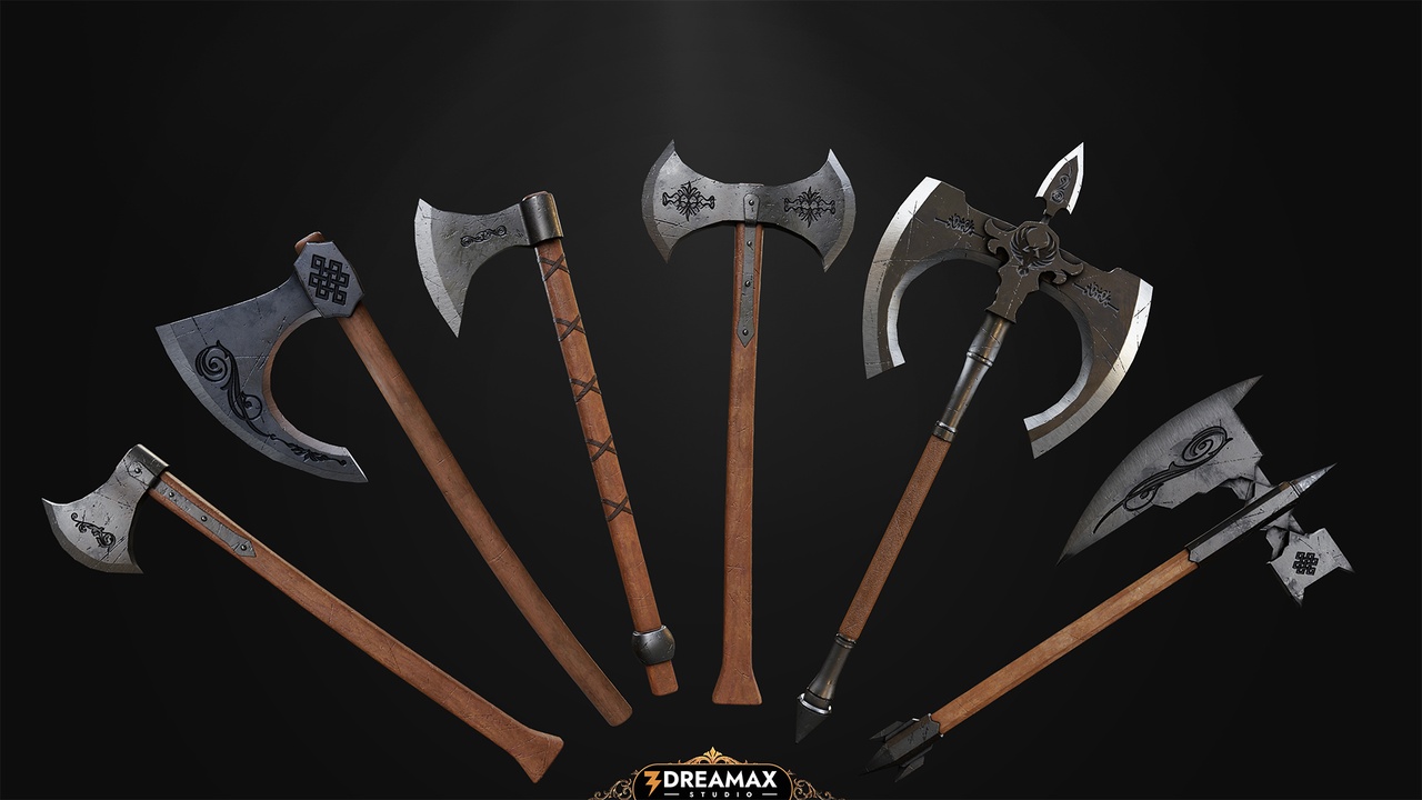 Media 1 for listing Medieval Axes – Realistic Weapon Pack Vol.1