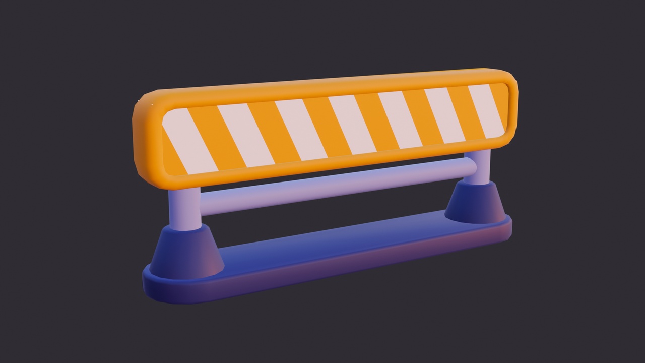 Media 1 for listing Low Poly Traffic Barrier