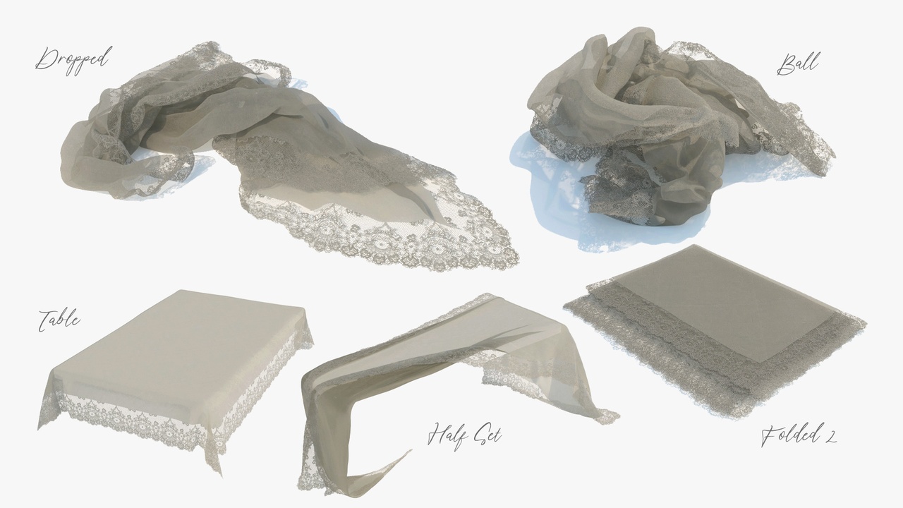 Media 1 for listing Table Cloth Set - Game Asset | PBR | Low-poly |