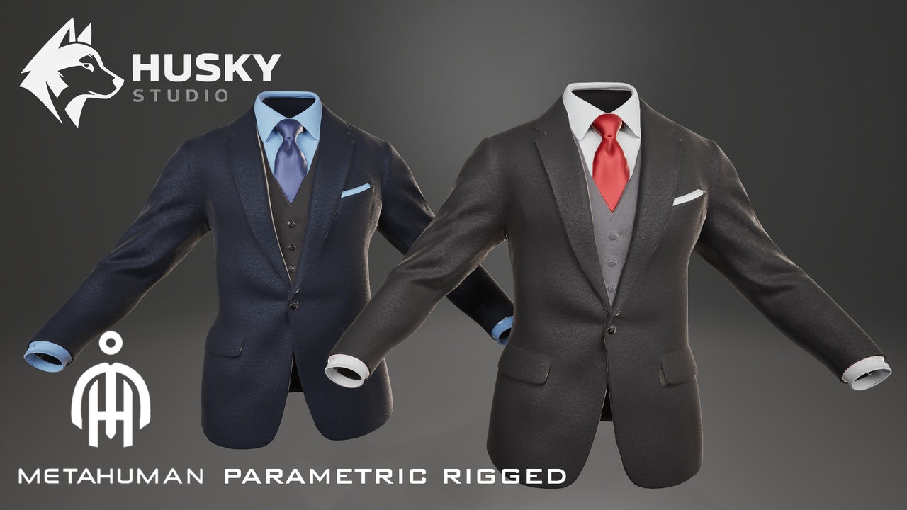 Media 1 for listing Suit Jacket - 82 - Parametric - Metahuman - MHPKG outfit - MH Rigged