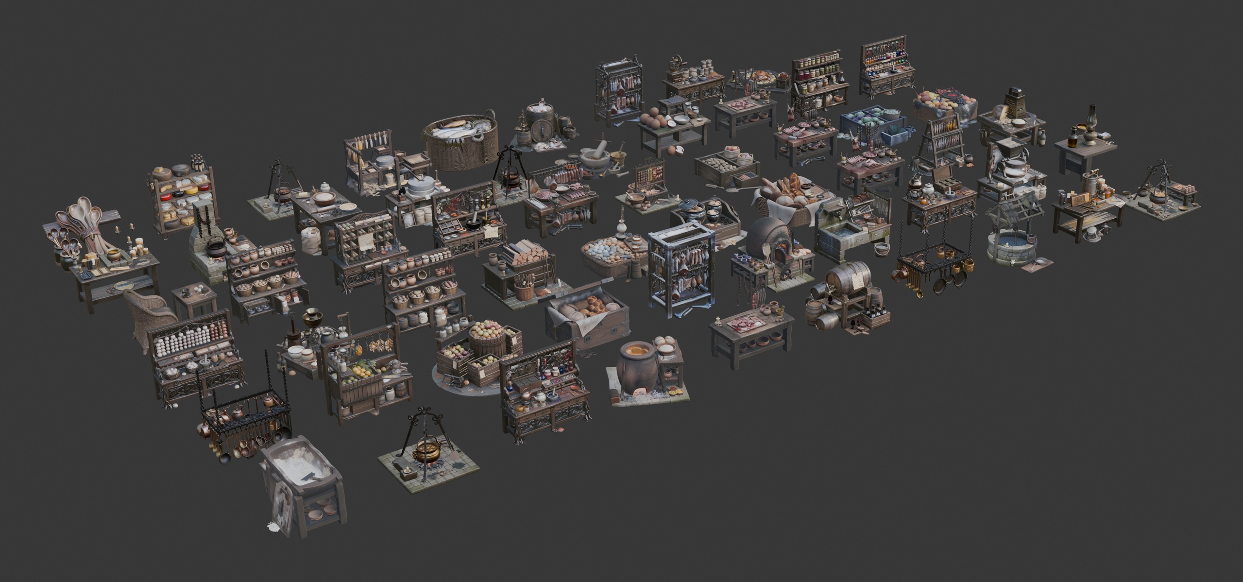 Media 1 for listing dark fantasy props set 022 - 59 assets