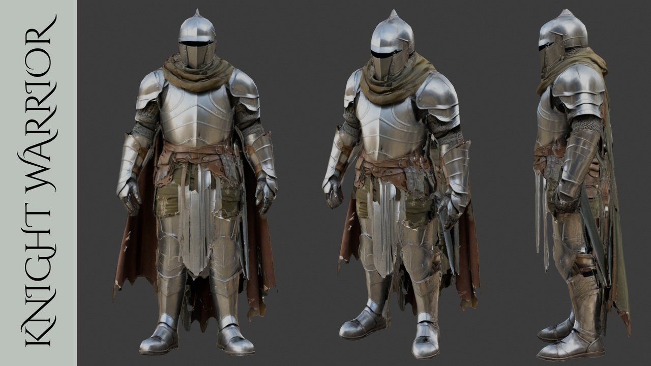 File multimediali per l'articolo KNIGHT WARRIOR ( RIGGED + ANIMATED + LOW POLY ): 1