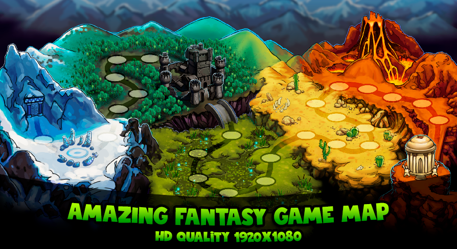 Fantasy Game Kit (Map + Icons) | Fab