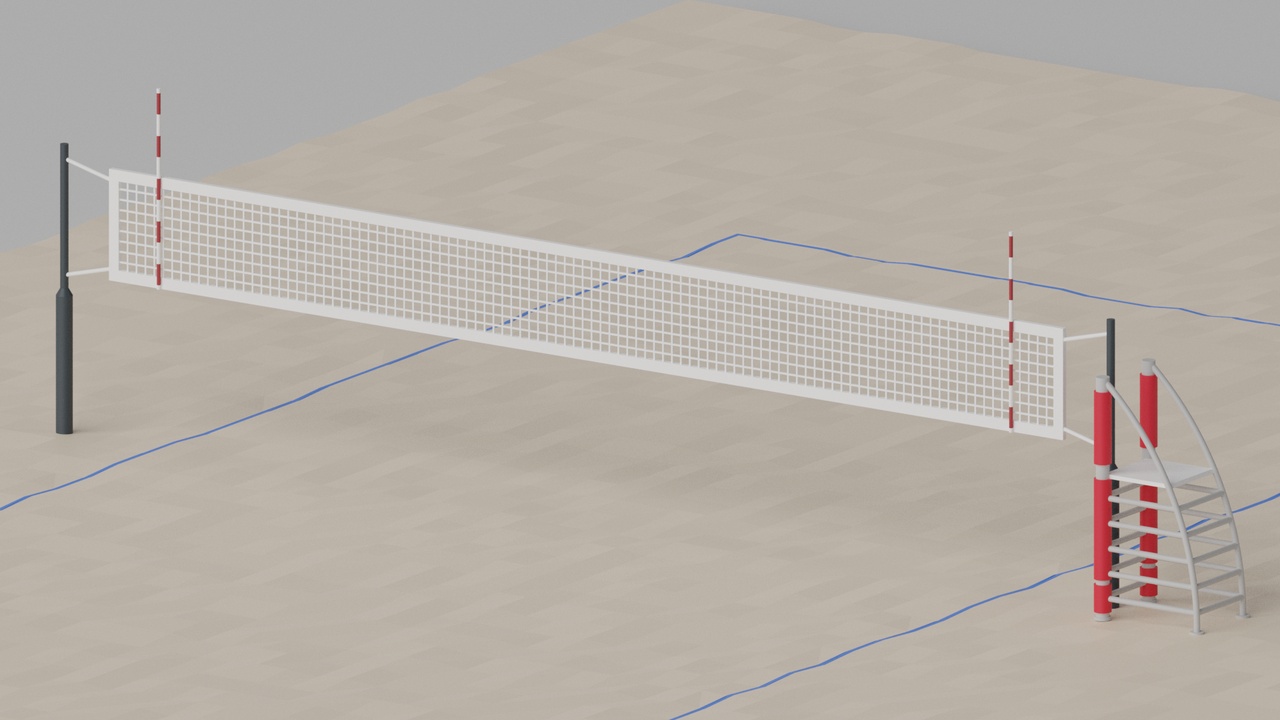 Media 1 for listing Cartoon Beach Volleyball Court