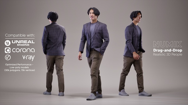 Conceptual People Photography　ロビン・セルマン Chris 2326 3D People Asian Man Walking | Fab