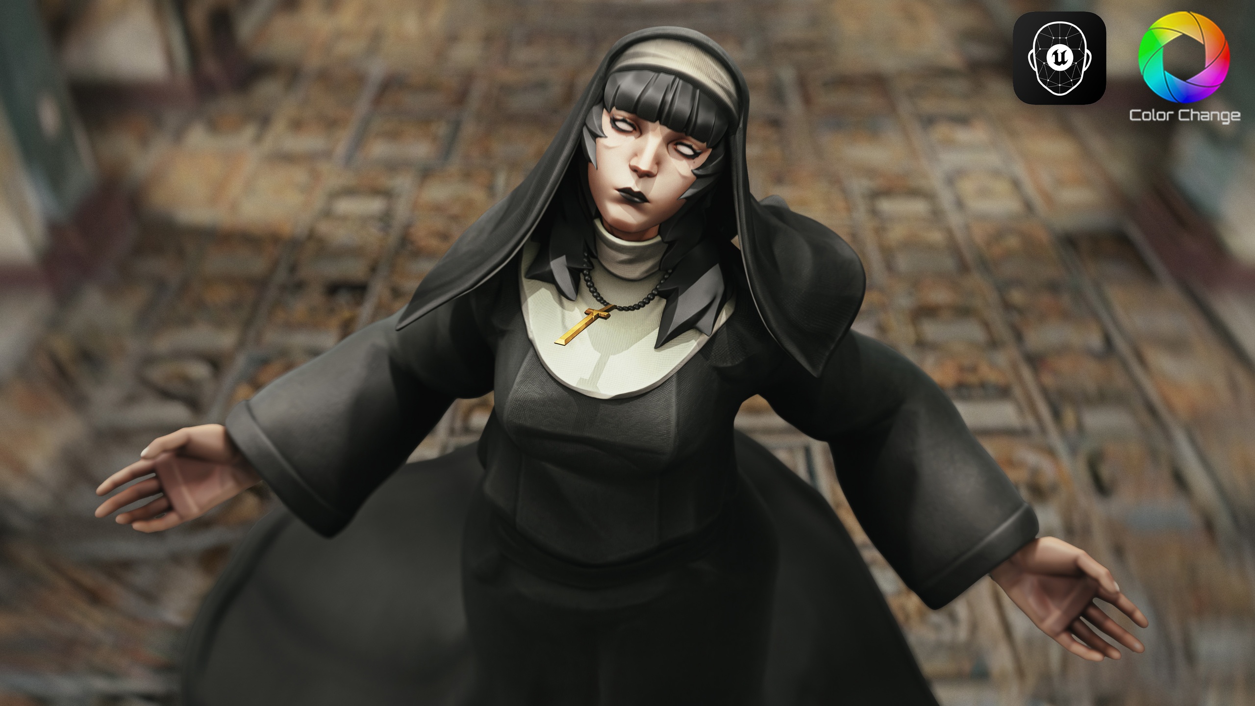 Media 1 for listing Nun Katharine - Stylized Gothic Character - #76
