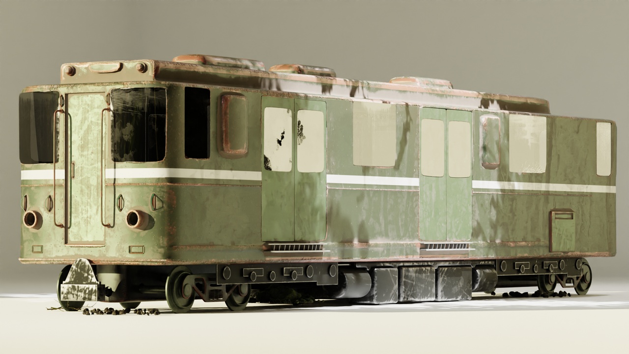 Media 1 for listing Realistic 3D Model of an Abandoned Train
