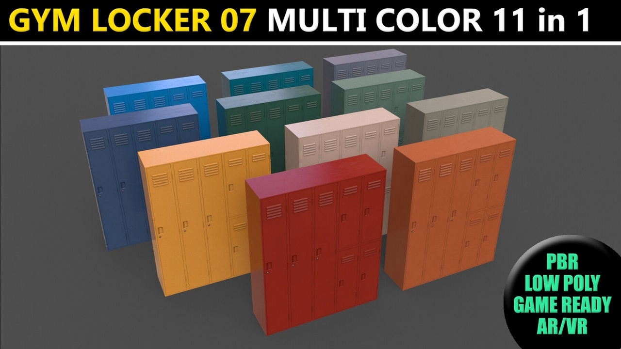 School Gym Locker 07 - Multi Color PBR | Fab