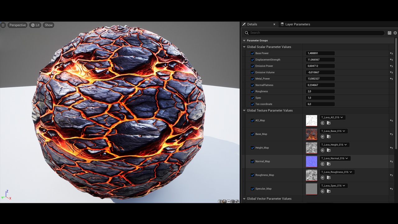 Media 1 for listing Lava Material Pack – 30 Molten Volcanic PBR Materials