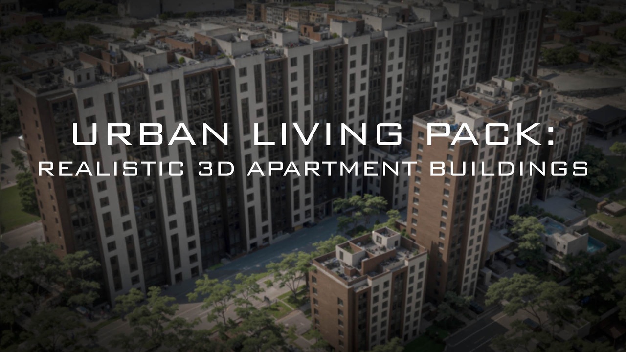 Realistic Buildsing Urban Living Pack: Realistic 3D Apartment Buildings | Fab