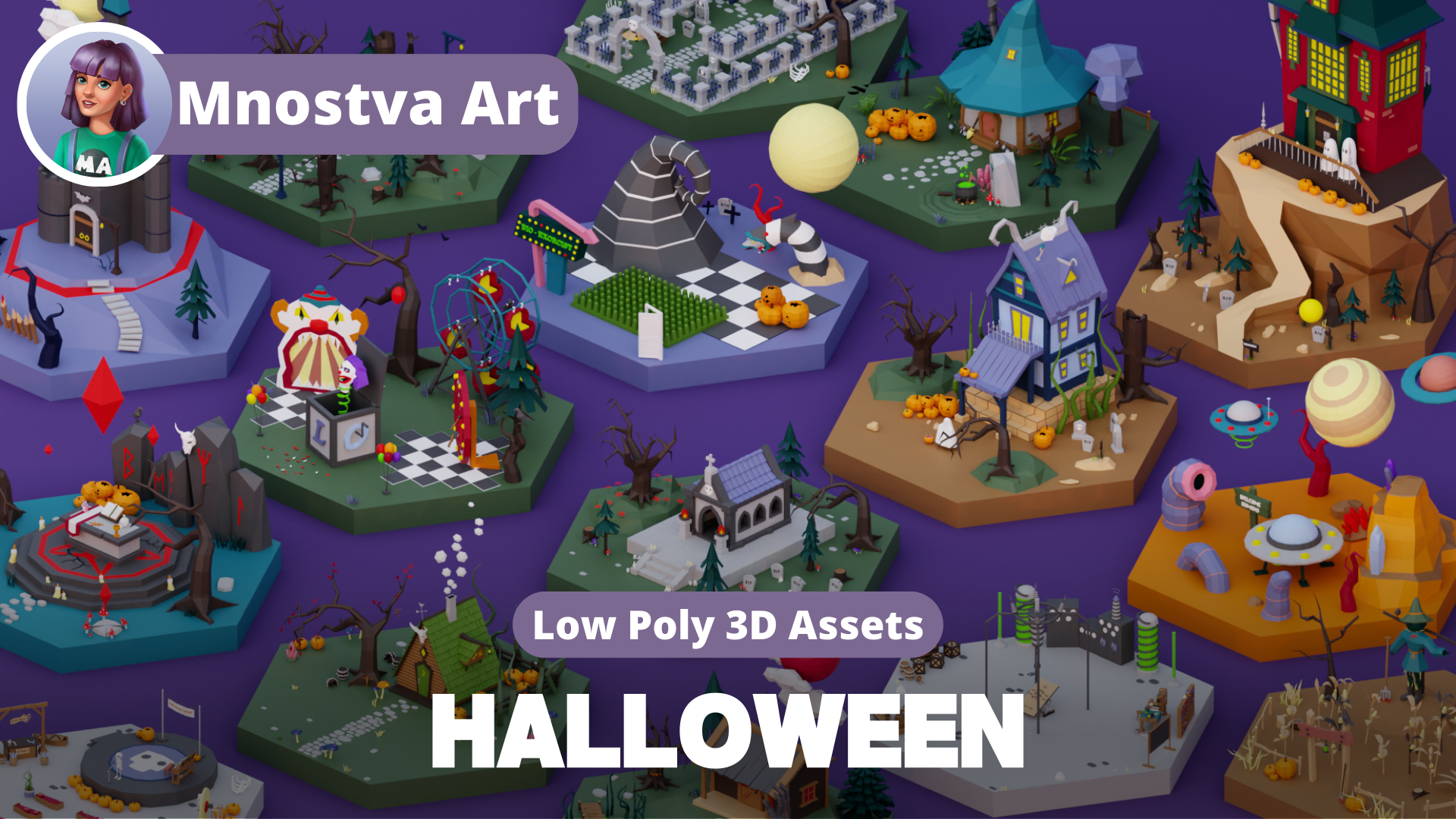 Low Poly Mystical Halloween Set | Fab
