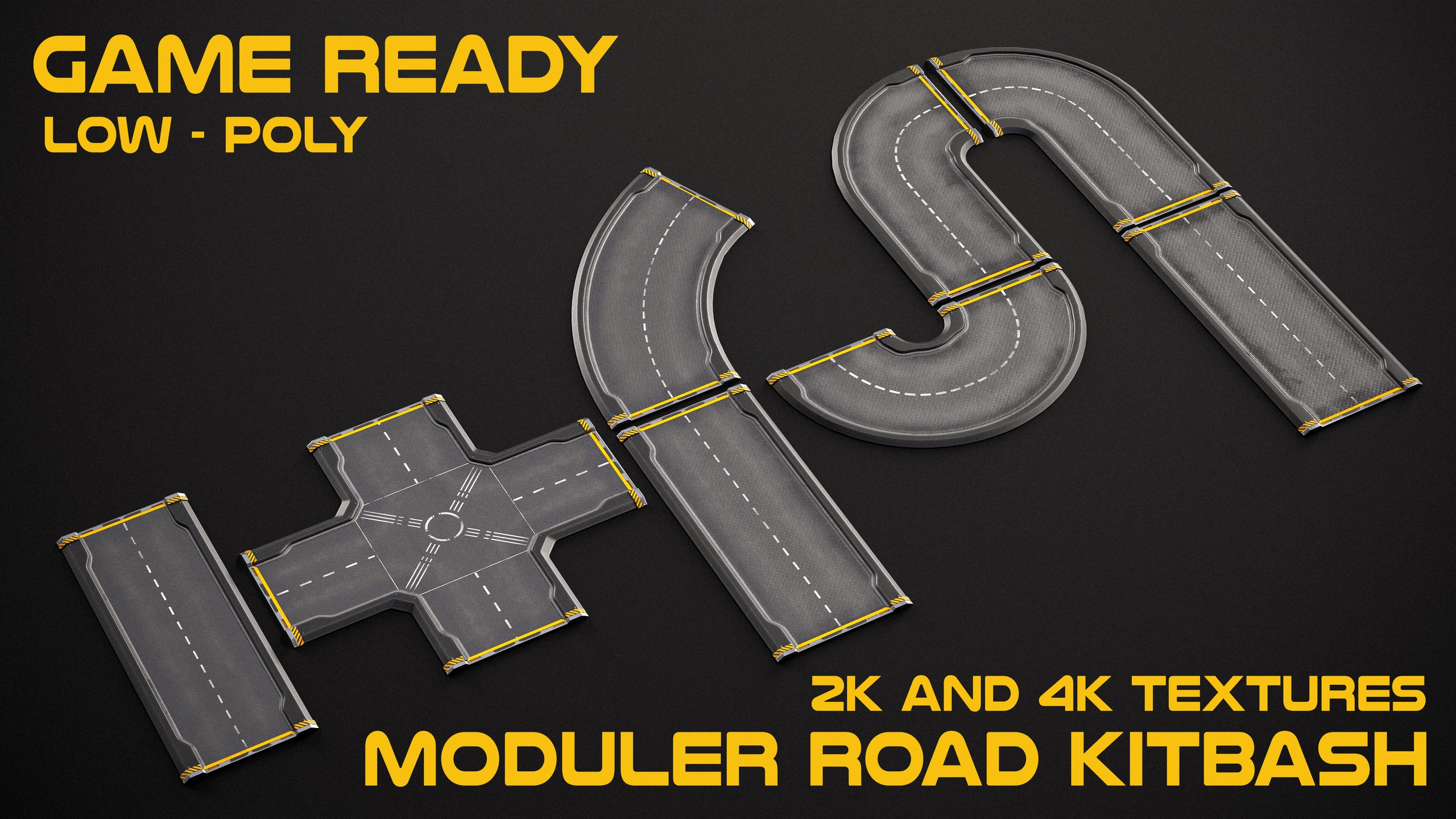Media 1 for listing Sci-fi Modular Road Kitbash PBR