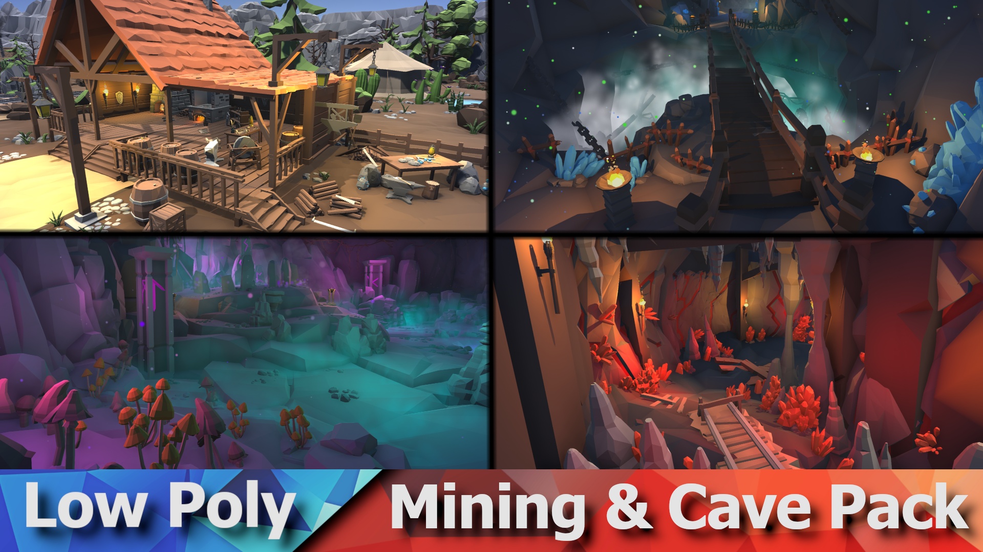 Media 1 for listing Low Poly Mining, Cave & Blacksmith Pack
