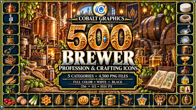 500 Brewer Profession Icons | RPG Brewing, Ingredients & Tavern Crafting — Cobalt Game Assets
