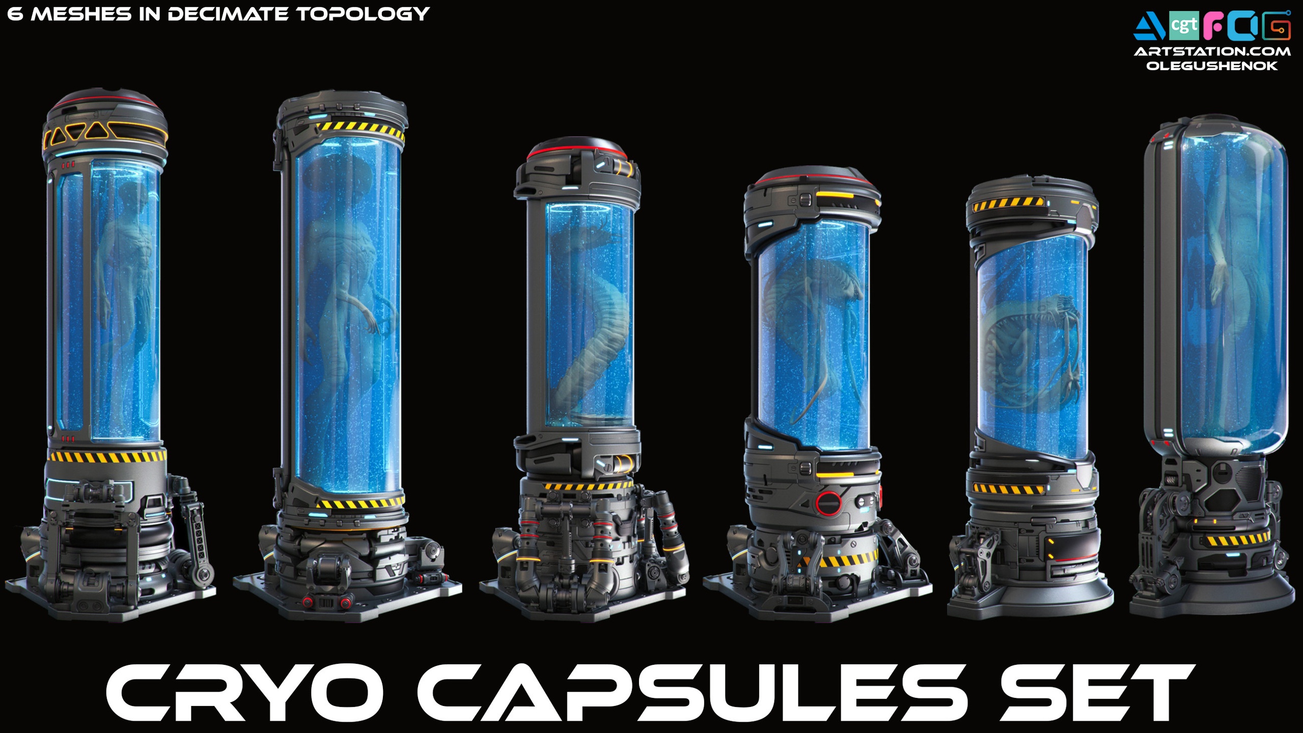 Media 1 for listing Sci-Fi Cryo capsules set